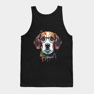 Hipster Beagle Tank Top